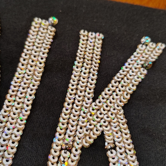 SOLD Victoria’s Secret PINK Foldover Yoga Shorts XS Black Silver Sequin Stretch - Picture 4 of 11